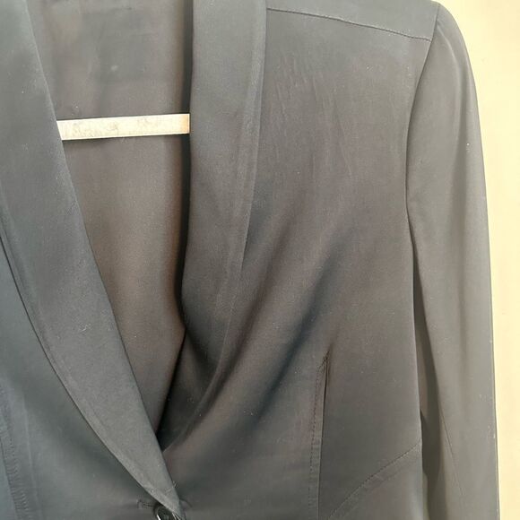 Theory Black Sateen Women’s Tuxedo Blazer 4 - Picture 2 of 8